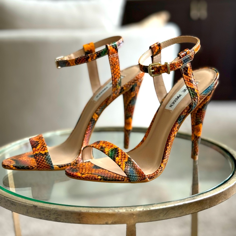 Steve Madden snake print heels